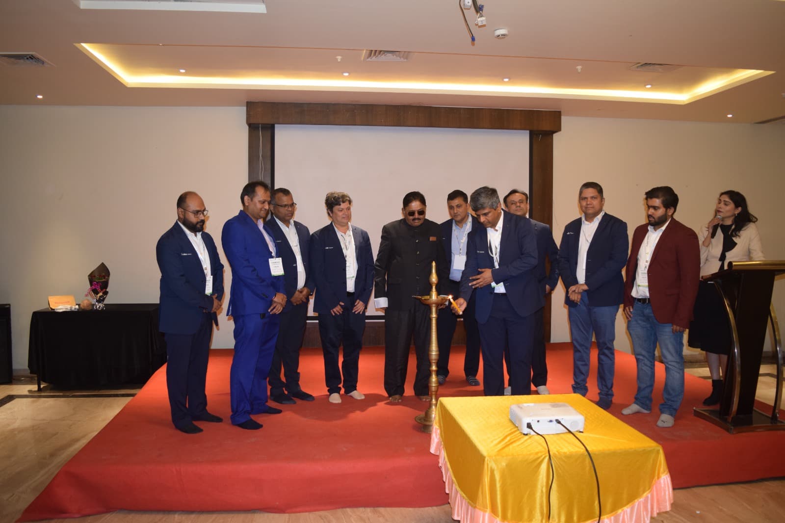 Lamp lighting ceremony with dignitaries