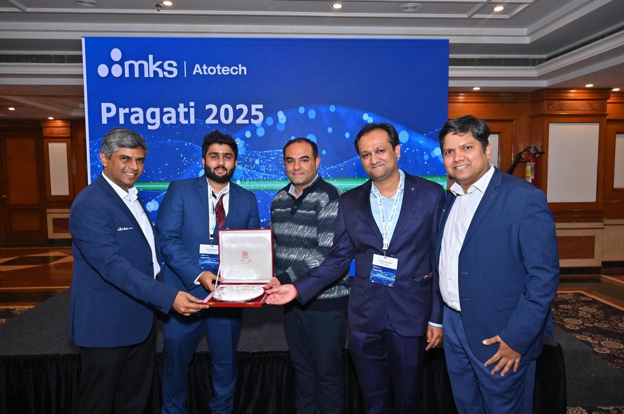 Pragati 2025 - Award being presented to team members on stage