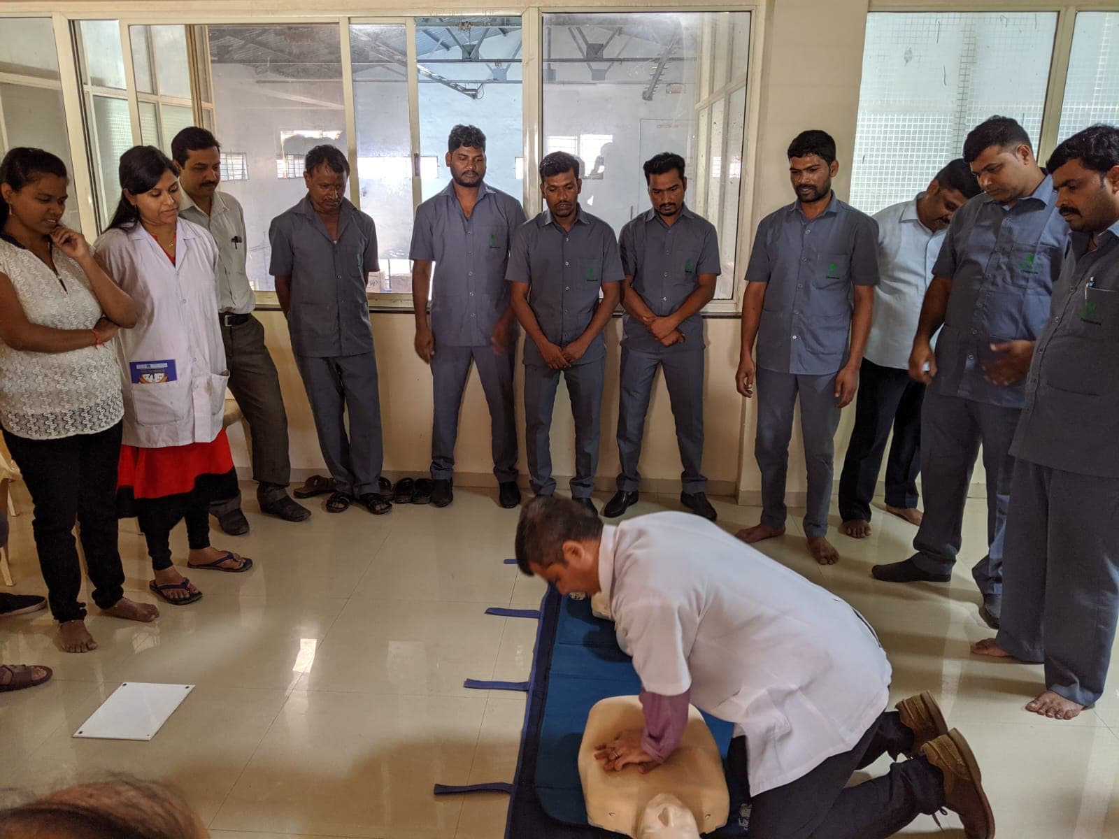CPR demonstration during first aid training