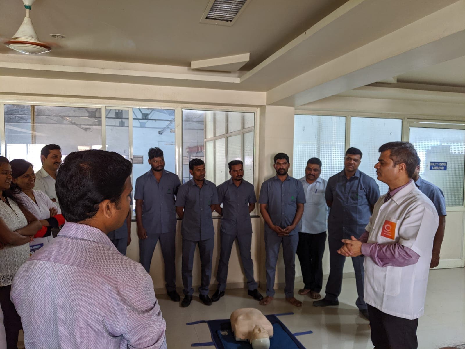 First aid training session in Quality Control Laboratory